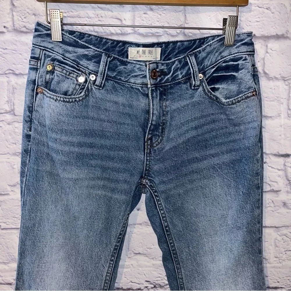 We the Free Free people distressed denim jeans womens wide legged flared size 26 - Picture 2 of 10